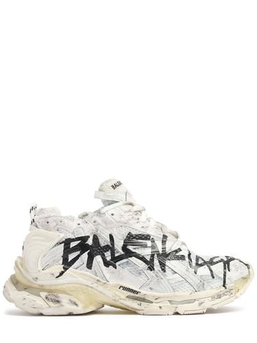 Runner Mesh And Nylon Graffiti Sneakers - BALENCIAGA - Modalova