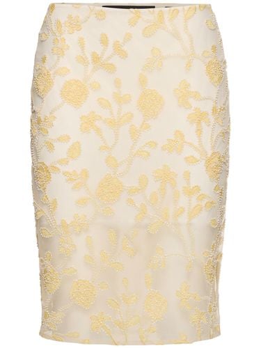 Dula Flower Beaded Midi Skirt - ROTATE - Modalova