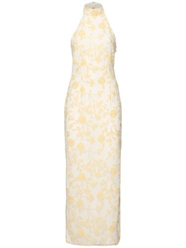 Kasia Flower Beaded Long Dress - ROTATE - Modalova