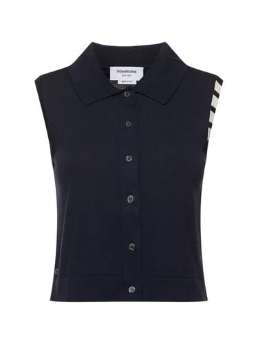 Cotton Knit Vest - THOM BROWNE - Modalova