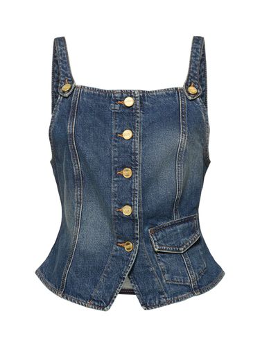 Heavy Washed Denim Top - GANNI - Modalova