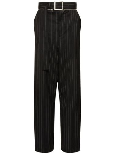 Tailored Pinstripe Wool Wide Pants - JEAN PAUL GAULTIER - Modalova