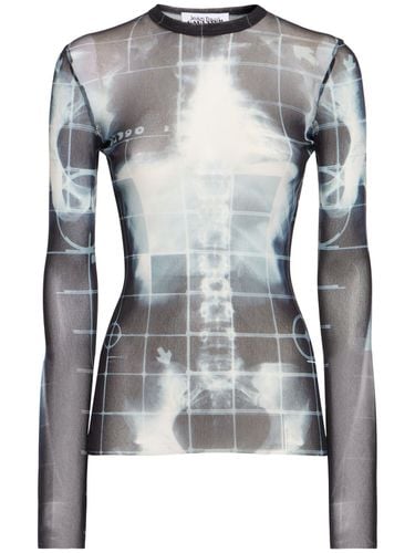 Squeletor Printed Mesh Long Sleeve Top - JEAN PAUL GAULTIER - Modalova