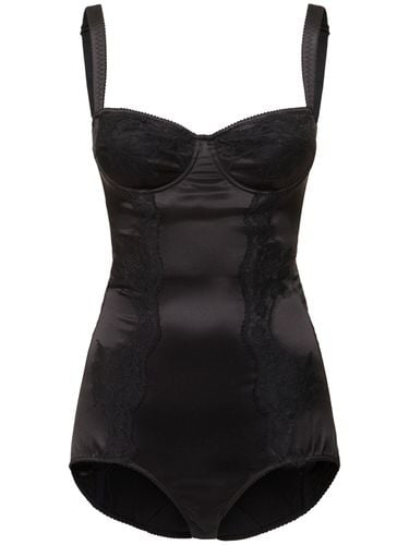 Body In Raso Stretch E Pizzo - DOLCE & GABBANA - Modalova