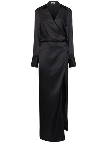 Draped Satin Midi Shirt Dress - THE ATTICO - Modalova