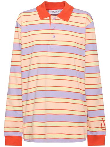 Polo A Maniche Lunghe In Cotone A Righe - JW ANDERSON - Modalova