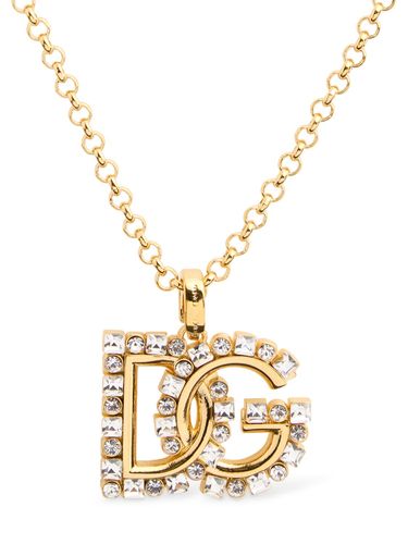 Dg Logo Rhinestone Necklace - DOLCE & GABBANA - Modalova