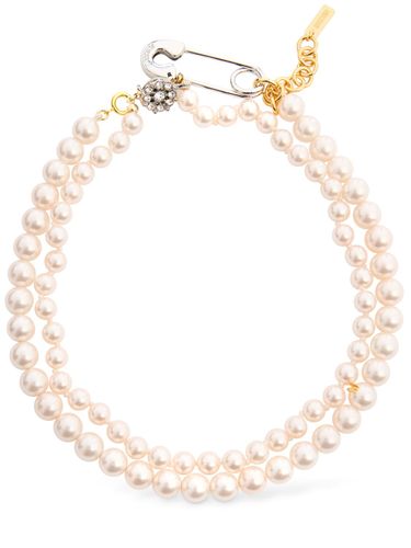 Faux Pearl Collar Necklace - MOSCHINO - Modalova