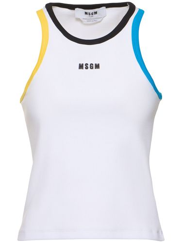 Logo Jersey Tank Top - MSGM - Modalova