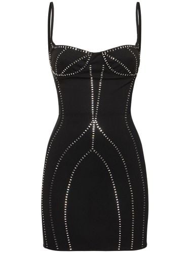 Crystal Embellished Sablé Mini Dress - THE ATTICO - Modalova