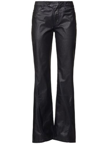 Waxed Denim Mid Rise Straight Jeans - MUGLER - Modalova