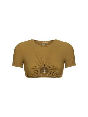 Ruched Orbit Cropped Lycra Top - CHRISTOPHER ESBER - Modalova