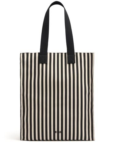 Striped Canvas Shopping Bag - MSGM - Modalova