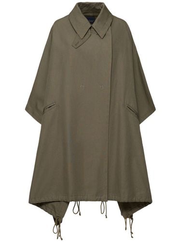 Cotton Canvas Cape Trench Coat - YOHJI YAMAMOTO - Modalova