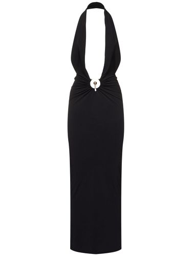 Pierced Orbit Long Lycra Halter Dress - CHRISTOPHER ESBER - Modalova