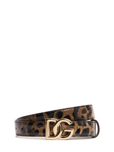 Mm Printed Leather Belt - DOLCE & GABBANA - Modalova