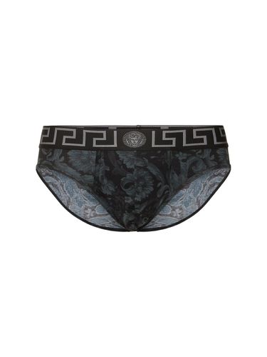 Calzoncillos Slip Con Estampado - VERSACE - Modalova