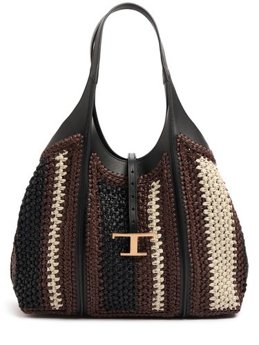 Bolso Shopping Mediano De Rafia - TOD'S - Modalova