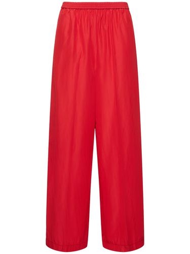 Elastic Waist Taffeta Wide Leg Pants - FORTE_FORTE - Modalova