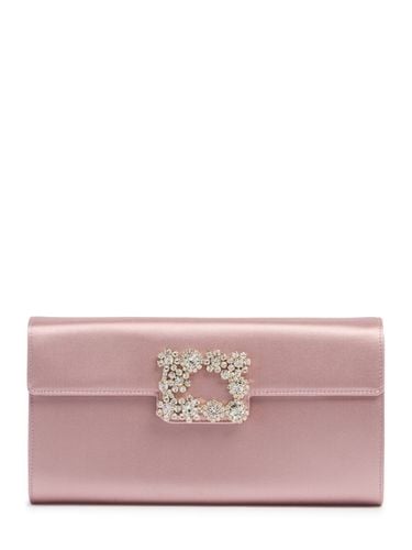 Crystal Flower Satin Envelope Clutch - ROGER VIVIER - Modalova