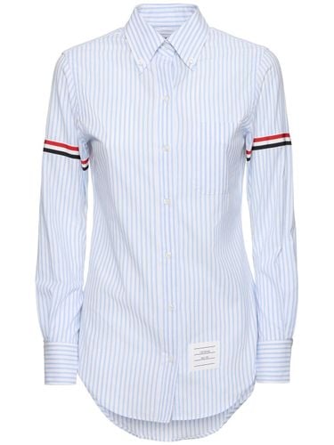 Poplin Point Collar Shirt W/stripes - THOM BROWNE - Modalova