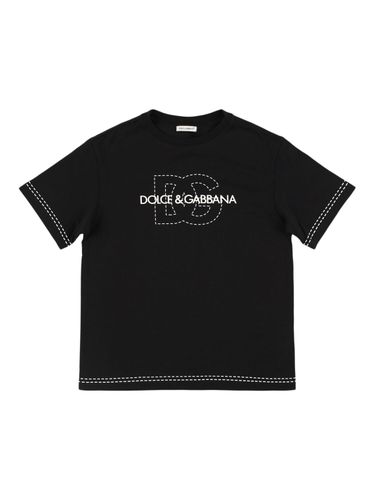 Camiseta De Algodón Jersey Con Logo - DOLCE & GABBANA - Modalova