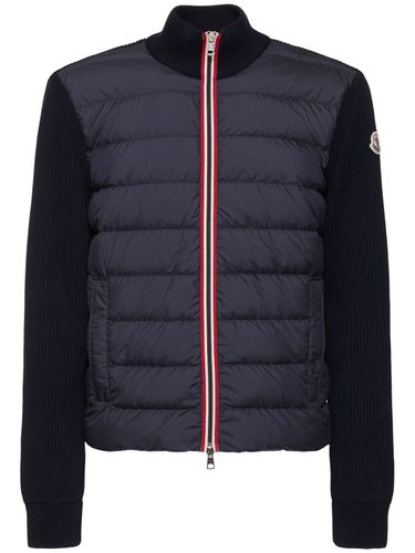 Padded Cotton Zip-up Cardigan - MONCLER - Modalova