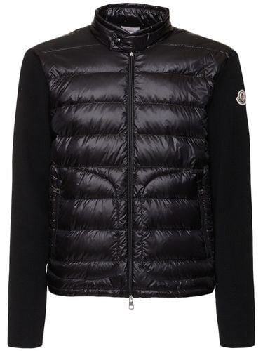 Padded Wool Zip-up Cardigan - MONCLER - Modalova