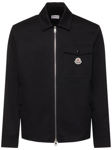 Cotton Blend Gabardine Shirt Jacket - MONCLER - Modalova