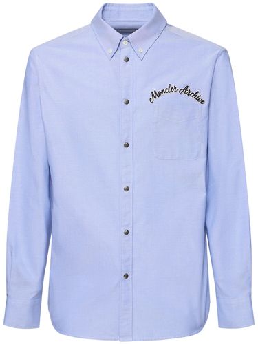 Camisa Oxford De Algodón Con Logo - MONCLER - Modalova