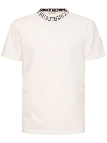 Logo-trimmed Cotton T-shirt - MONCLER - Modalova