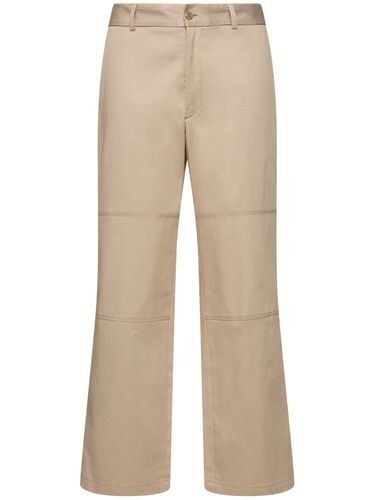 Cotton Blend Gabardine Pants - MONCLER - Modalova