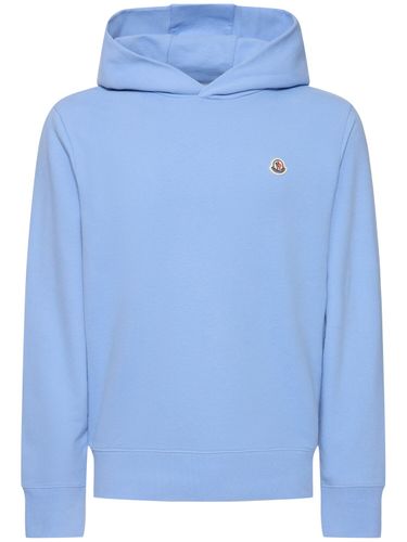 Logo Patch Cotton Hoodie - MONCLER - Modalova