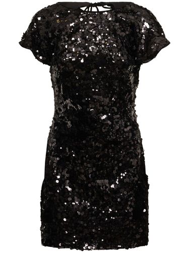 Sequined Velvet Mini Dress - GANNI - Modalova