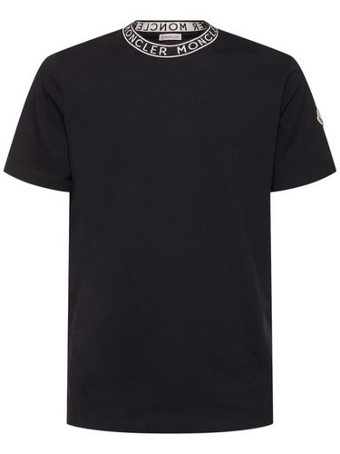 Logo-trimmed Cotton T-shirt - MONCLER - Modalova