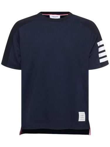 Bar Stripe Cotton Jersey T-shirt - THOM BROWNE - Modalova