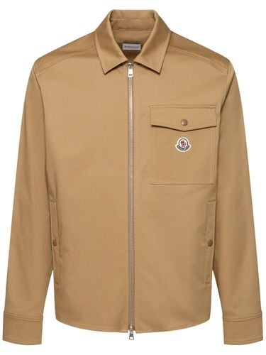 Cotton Blend Gabardine Shirt Jacket - MONCLER - Modalova