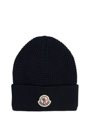 Logo Detail Cotton Beanie - MONCLER - Modalova