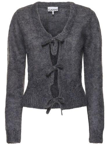 Tie-string Mohair Blend Cardigan - GANNI - Modalova