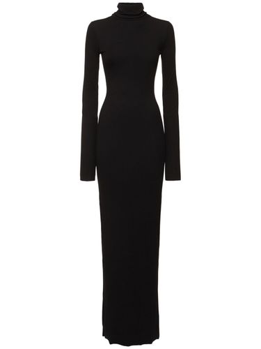 Long Sleeve Turtleneck Jersey Maxi Dress - ÉTERNE - Modalova