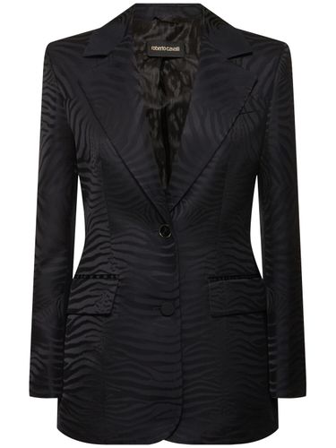 Zebra Jacquard Single Breast Blazer - ROBERTO CAVALLI - Modalova