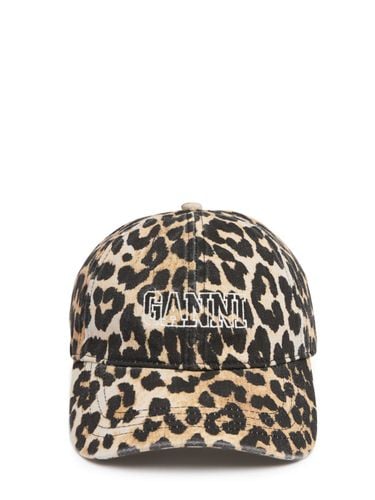 Leopard Printed Baseball Cap - GANNI - Modalova