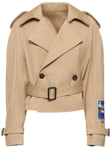 Short Cotton Blend Trench Coat - MSGM - Modalova