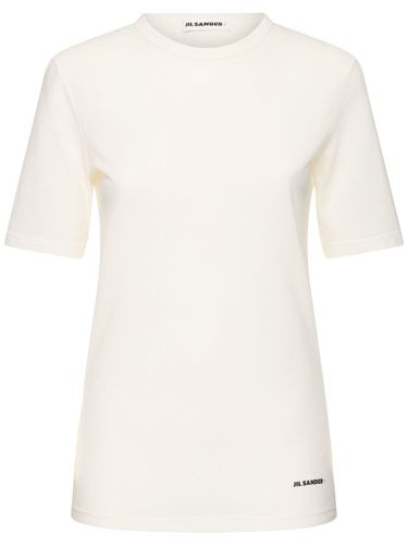 Cotton Jersey Logo Short Sleeved T-shirt - JIL SANDER - Modalova