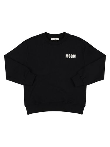 Sudadera De Algodón Con Logo Estampado - MSGM - Modalova