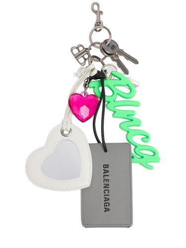 Aki Keychain W/ Leather & Brass Charms - BALENCIAGA - Modalova