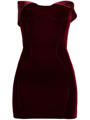 Vestido Corto De Terciopelo Y Satén - MUGLER - Modalova