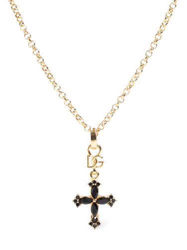 Plated Cross Pendant Necklace - DOLCE & GABBANA - Modalova