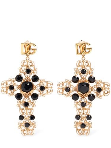 Dg Cross Pendant Earrings - DOLCE & GABBANA - Modalova