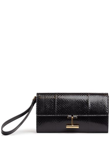 Shiny Ayers & Leather Wristlet Pouch - TOM FORD - Modalova